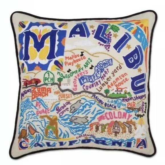 Other - Cat Studio Malibu Pillow 20x20 Hand Embroidered PC